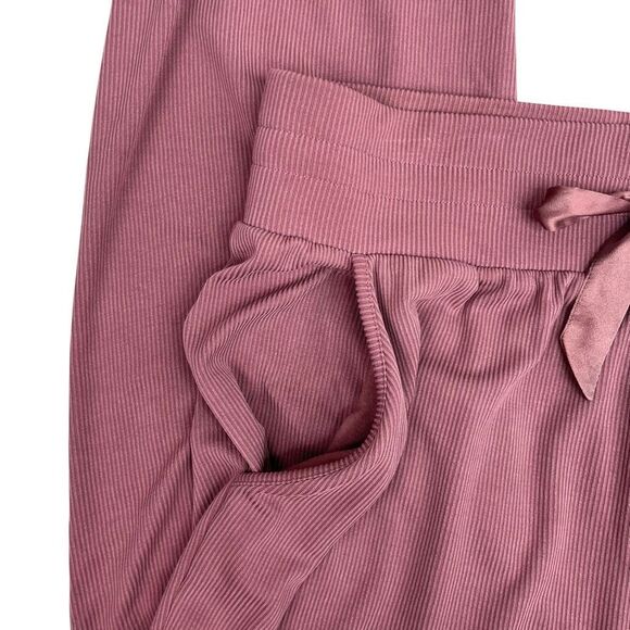 Victoria's Secret Womens Ribbed Drawstring Lounge Pants Dusty Rose Size Large - Picture 4 of 16